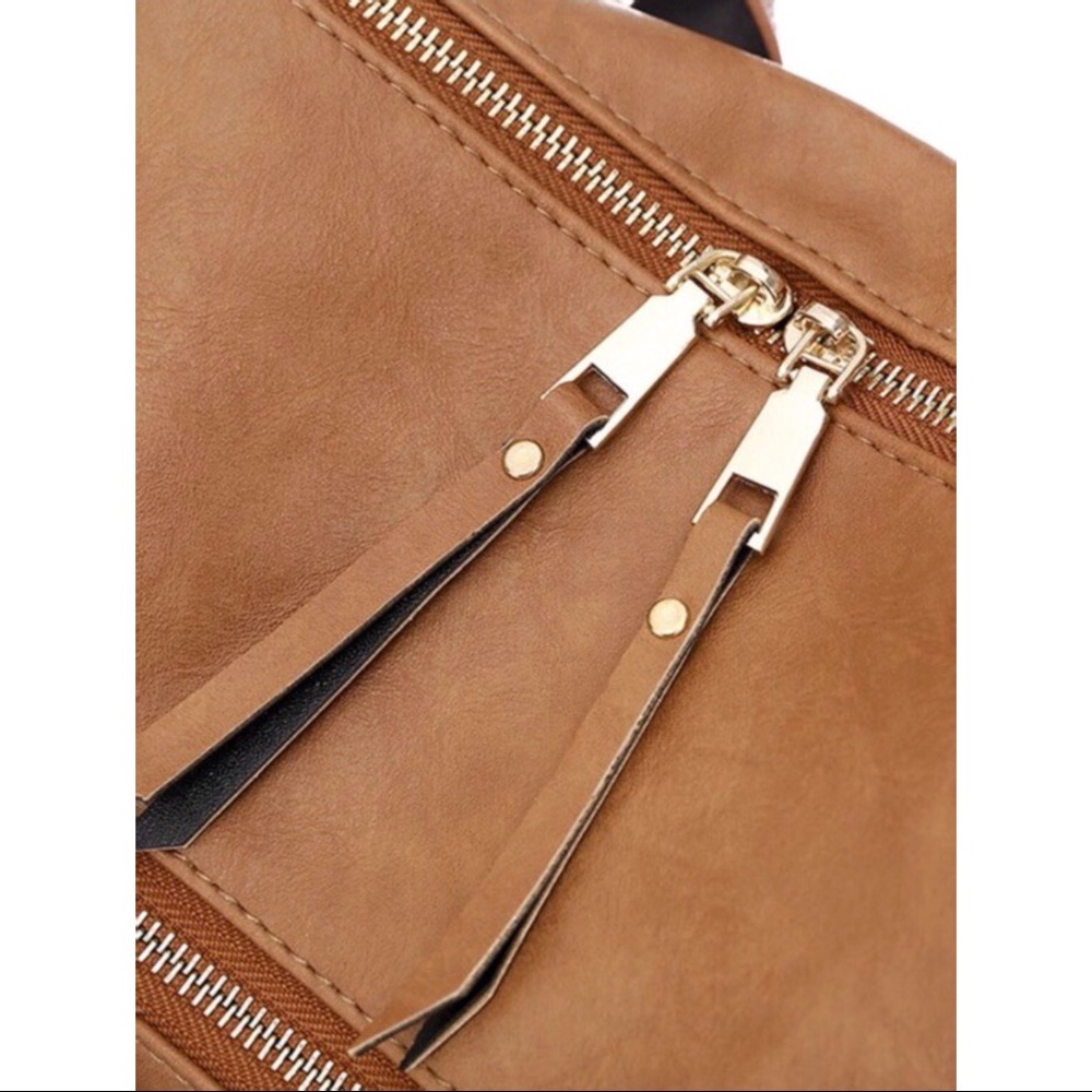 Vintage Style Vegan Leather Backpack - Picture 4 of 7